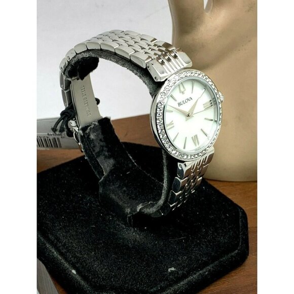 Bulova Women's Watch 96X149 Crystals Mother of Pearl White Dial Silver S… - Picture 13 of 13